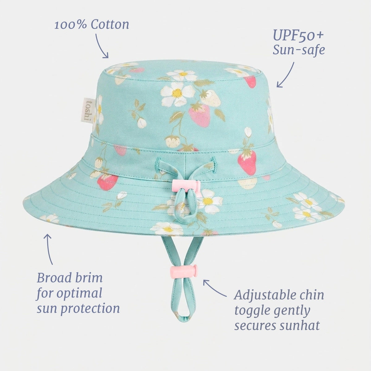 Strawberry Fields Aqua Sunhat