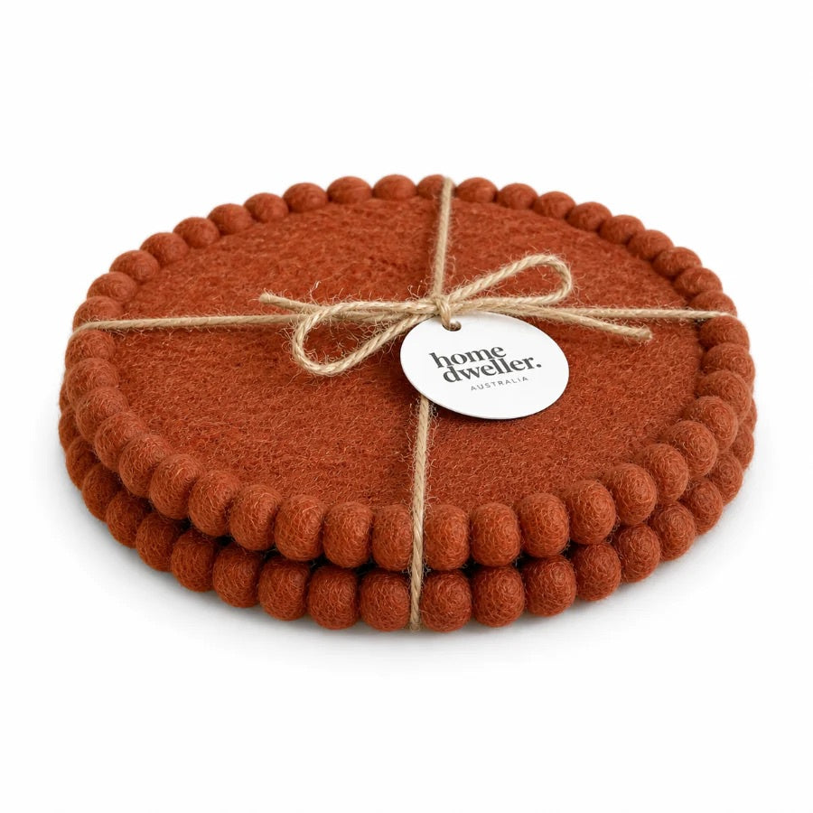 Spiced Cocoa Felt Trivets Set of 2