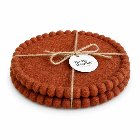 Spiced Cocoa Felt Trivets Set of 2