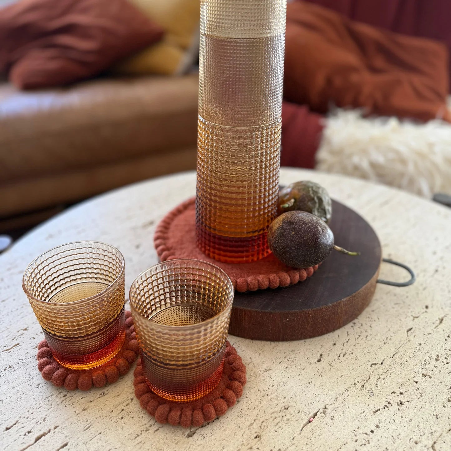 Spiced Cocoa Felt Coaster Set of 4