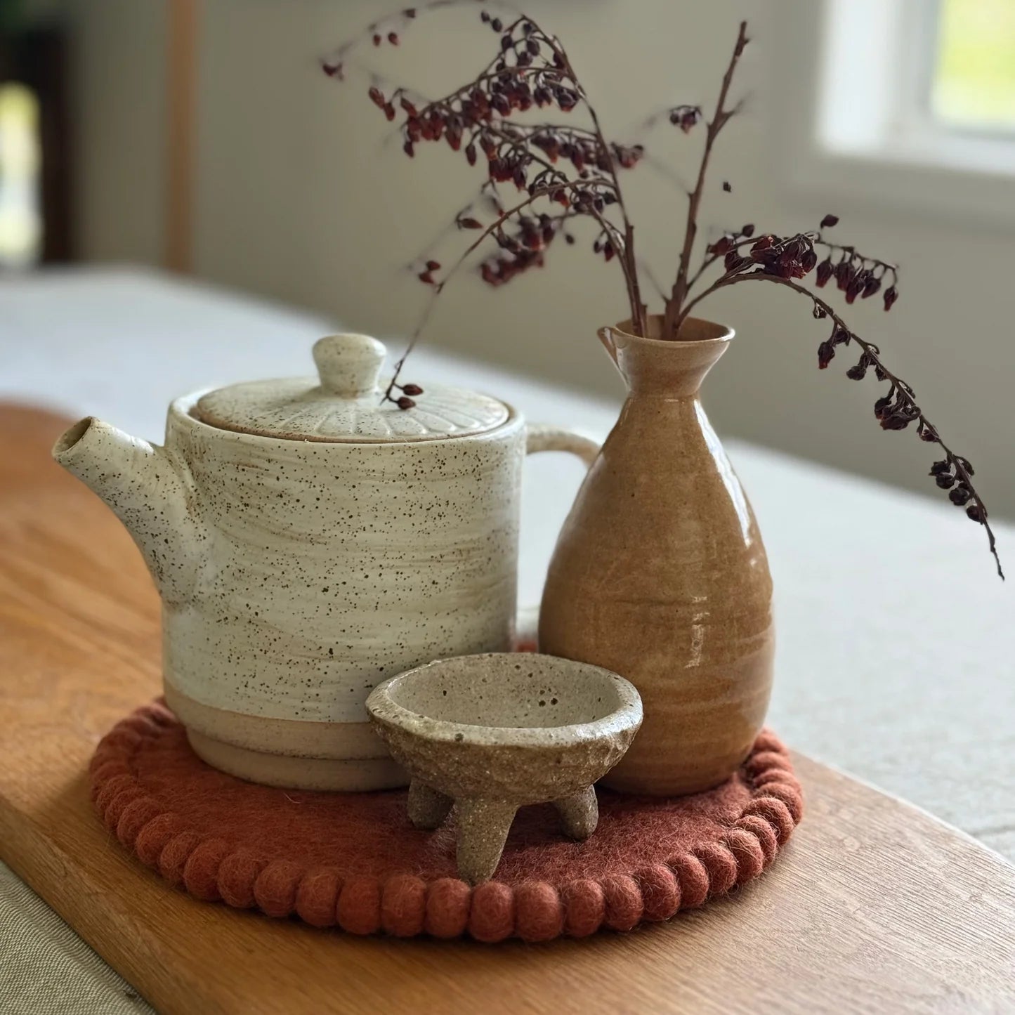 Spiced Cocoa Felt Trivets Set of 2