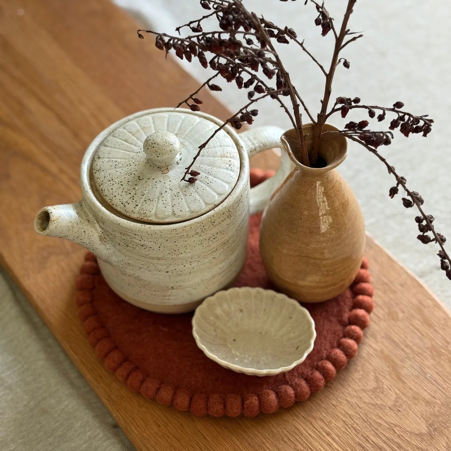 Spiced Cocoa Felt Trivets Set of 2