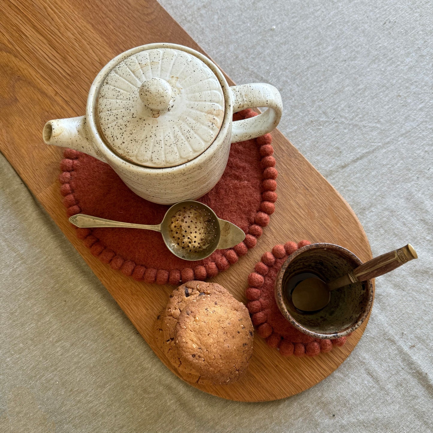 Spiced Cocoa Felt Coaster Set of 4
