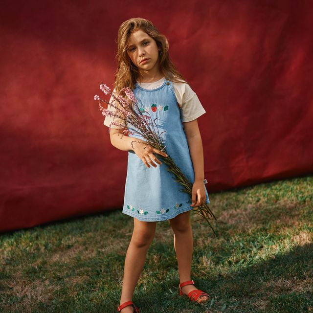 Wild Strawberry Pinafore Kids Dress