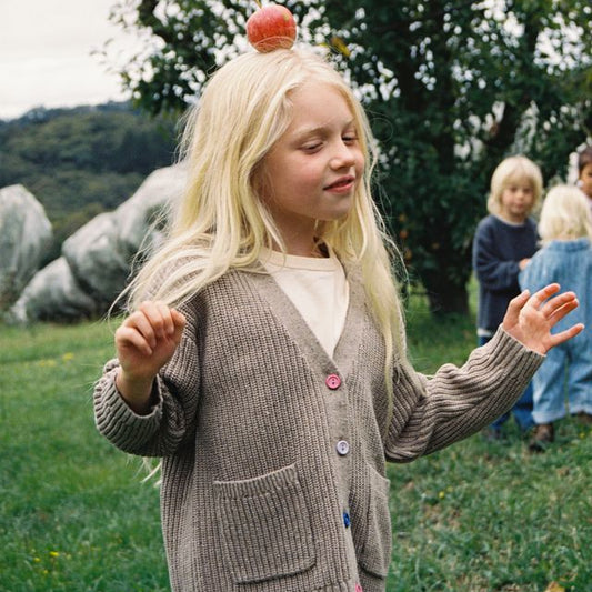 Organic Speckle Kids Knit Cardigan