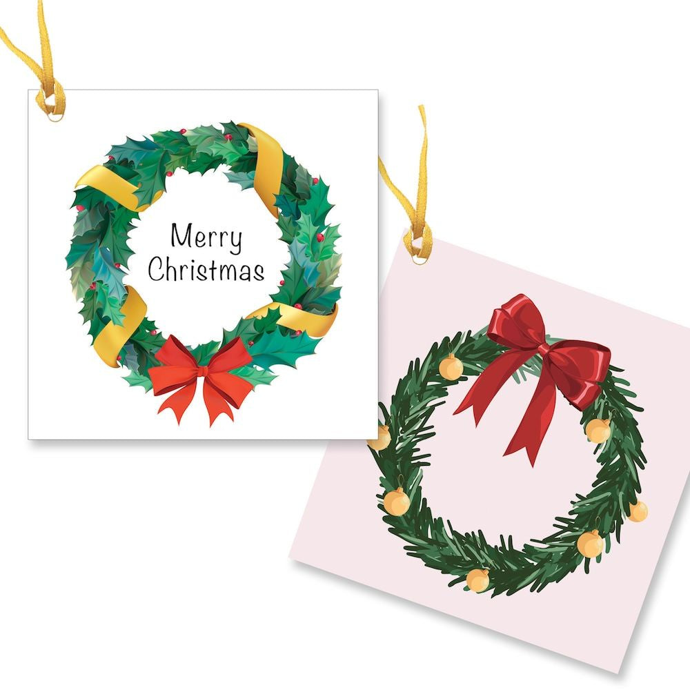 Wreaths Set of 10 Christmas Gift Tags