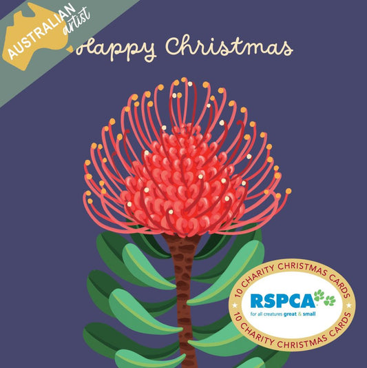 Christmas Flower Charity Cards Set of 10