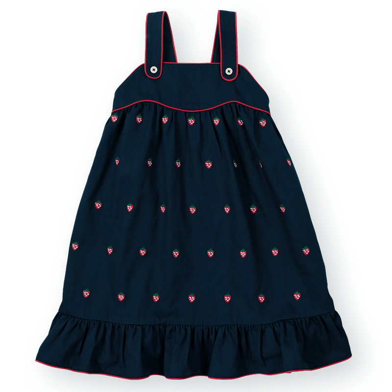 Mini Strawberry Embroidered Kids Dress