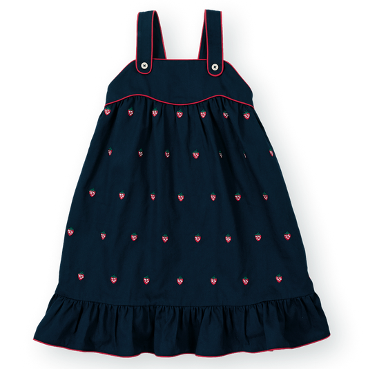 Mini Strawberry Embroidered Kids Dress