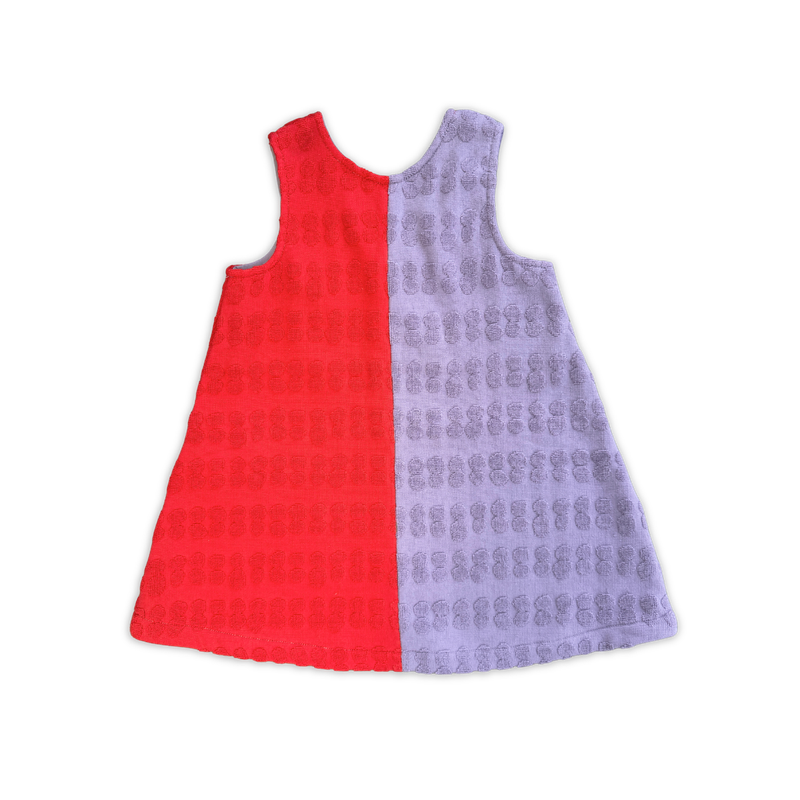 Fiesta & Mauve Bubble Terry Towelling Kids Dress