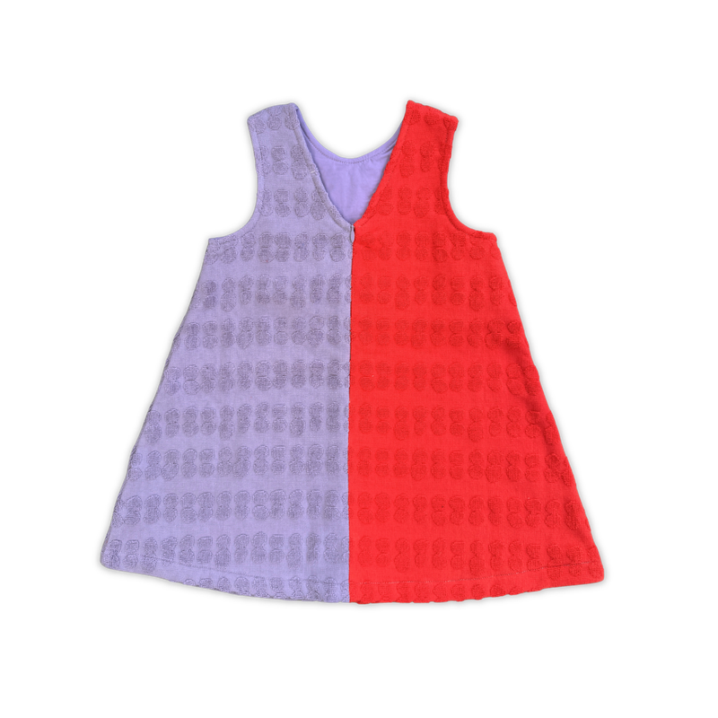 Fiesta & Mauve Bubble Terry Towelling Kids Dress