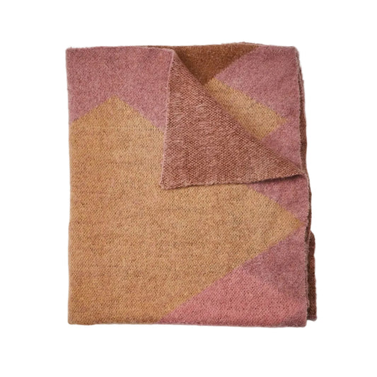 Pink Geometric Mohair Throw