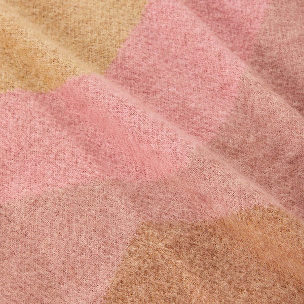 Pink Geometric Mohair Throw
