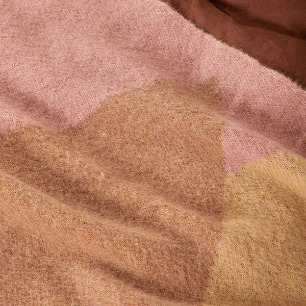 Pink Geometric Mohair Throw