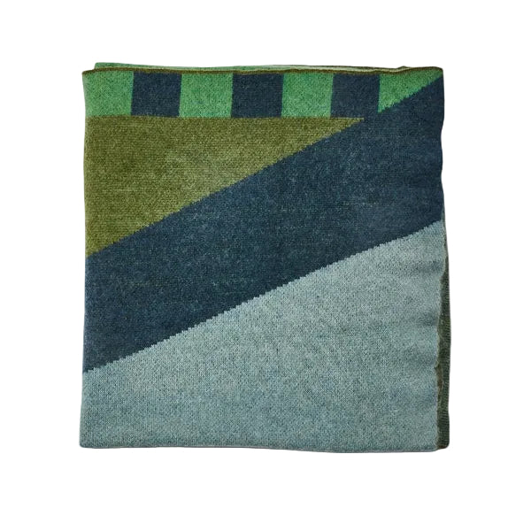 Green Geometric Mohair Throw