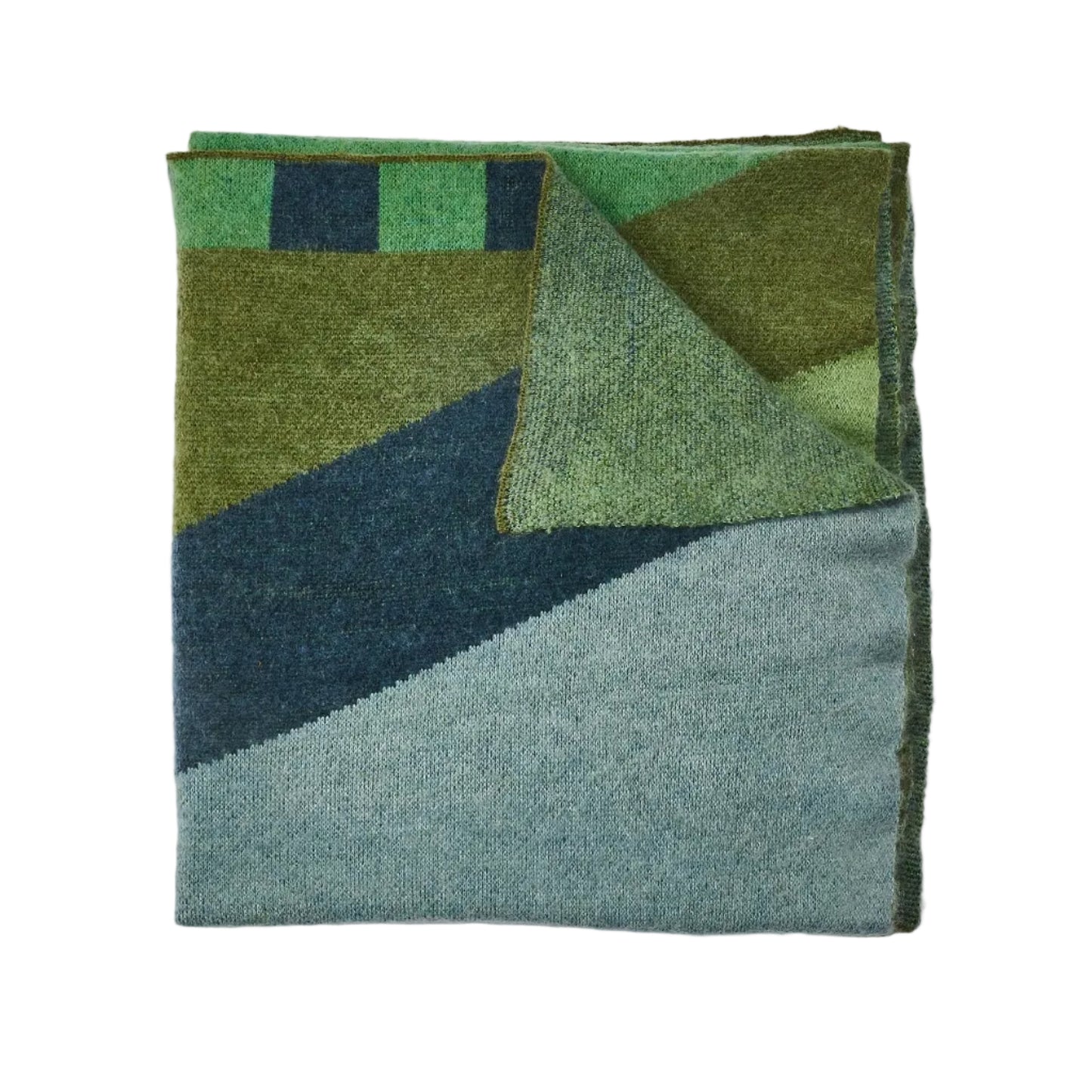 Green Geometric Mohair Throw
