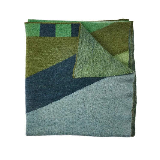 Green Geometric Mohair Throw