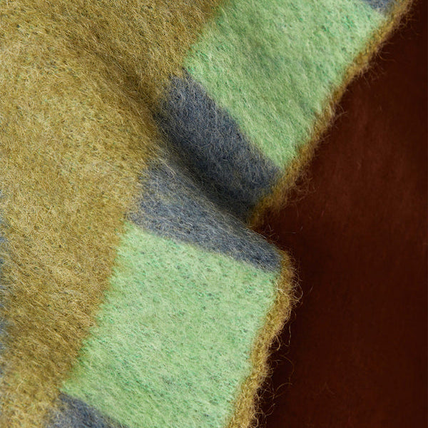 Green Geometric Mohair Throw