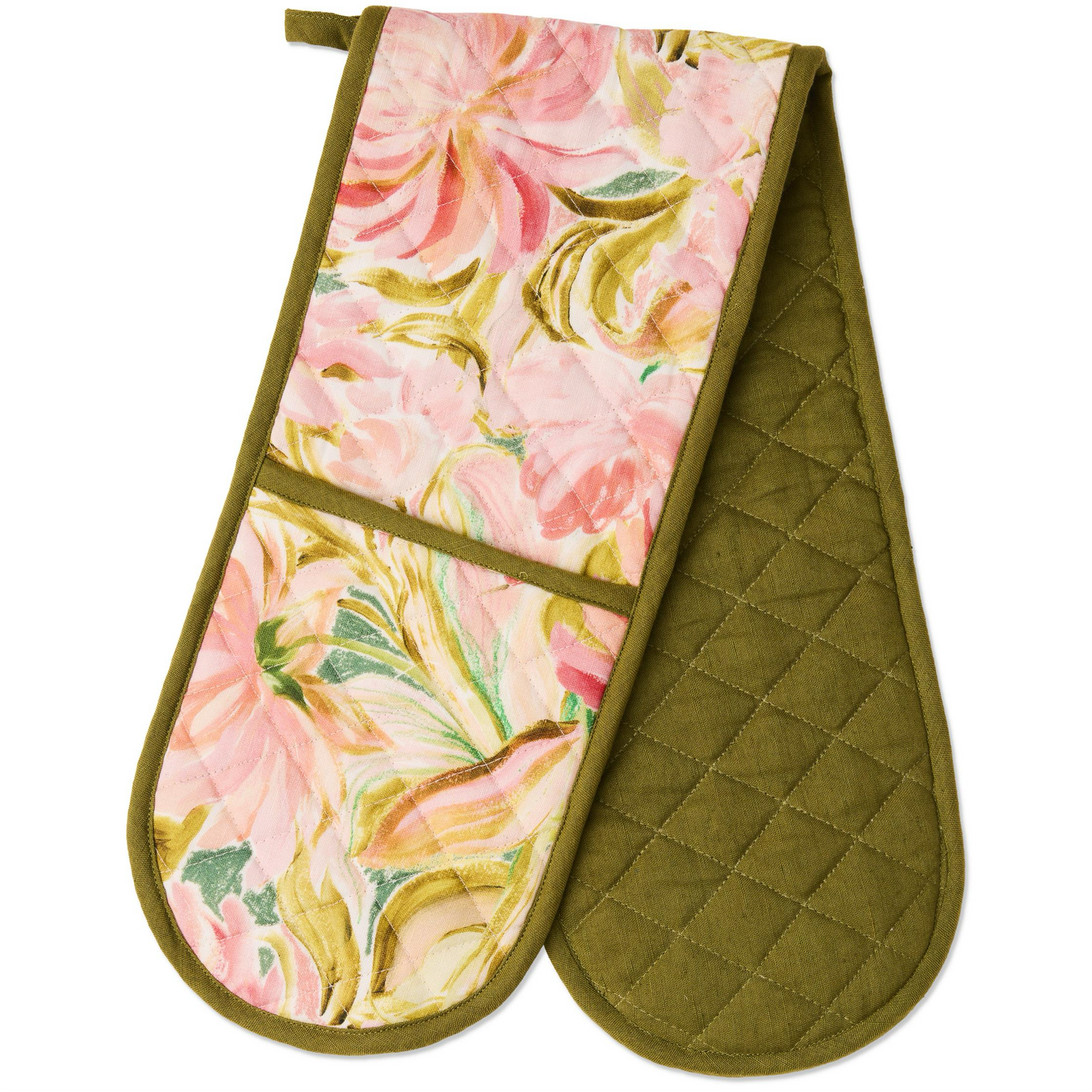 Warm Floral Breeze Double Oven Mitt