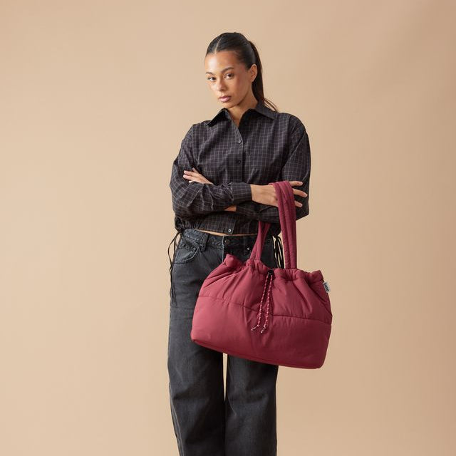 Burgundy Scrunch Base Bag