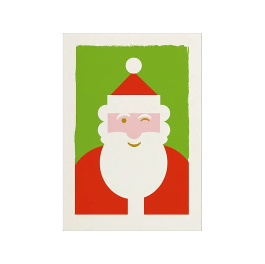 Santa Winking Mini Greeting Card