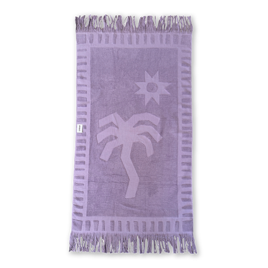Mauve Bubble Terry Towelling Beach Towel