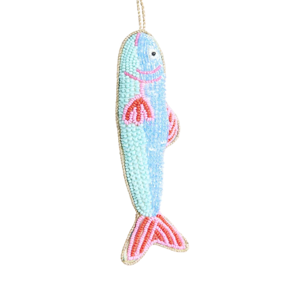 Blue & Pink Fish Beaded Decoration