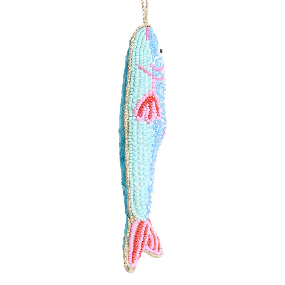 Blue & Pink Fish Beaded Decoration
