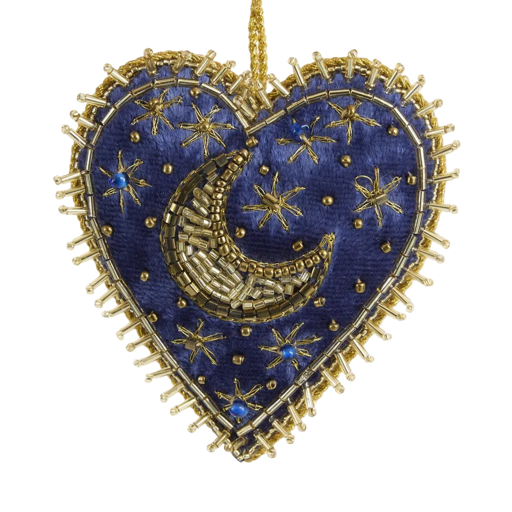 Moon Velvet Heart Decoration