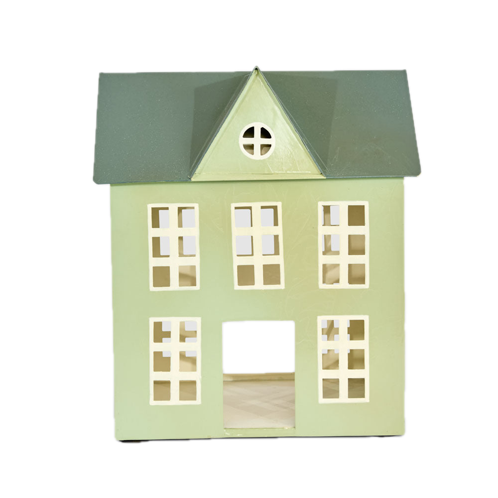 Village Manor Hand Painted Metal  House