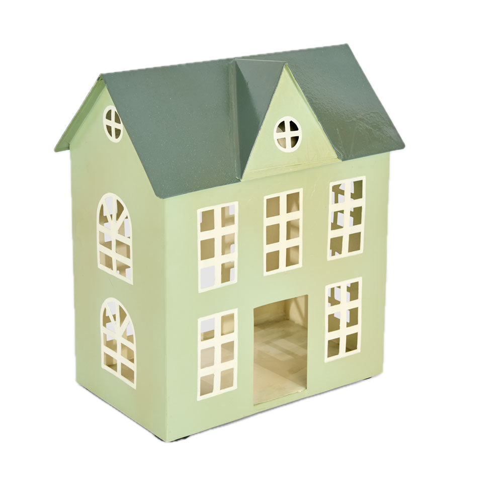 Village Manor Hand Painted Metal  House