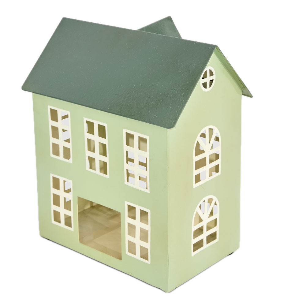 Village Manor Hand Painted Metal  House