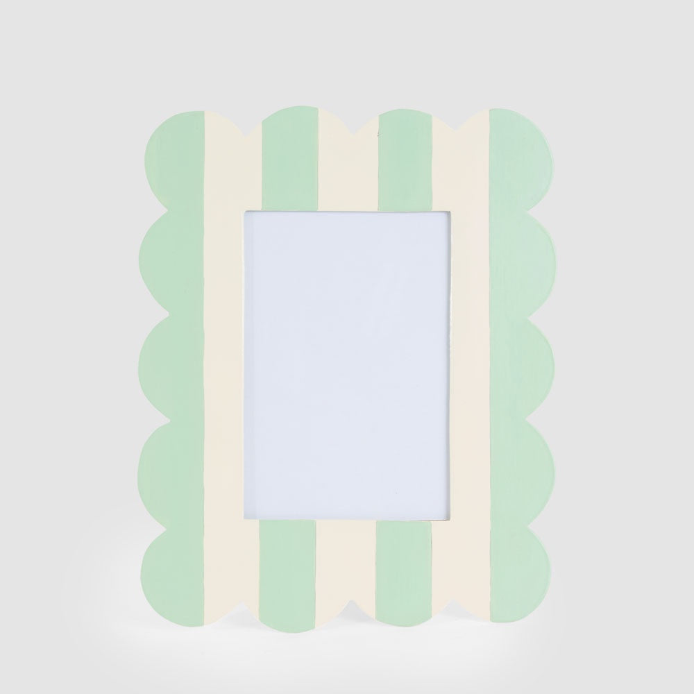 Green & White Scalloped Ciao Bella Photo Frame