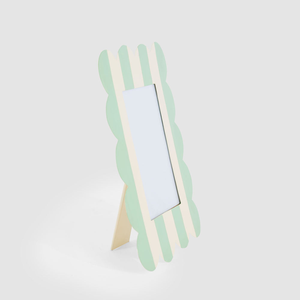 Green & White Scalloped Ciao Bella Photo Frame