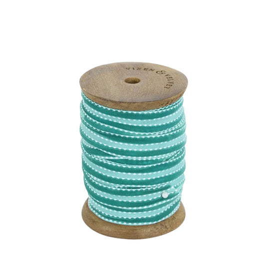 Verdant Velvet Ticking Ribbon 10m