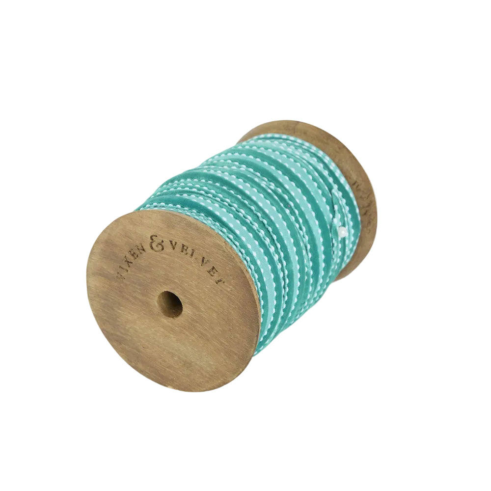 Verdant Velvet Ticking Ribbon 10m
