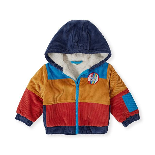 Retro Corduroy Colourblock Kids Jacket
