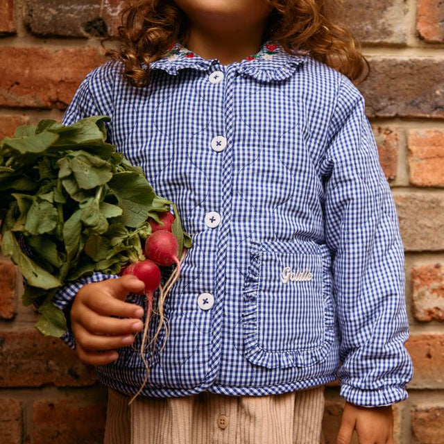 Wild Strawberry Gingham Padded Kids Jacket