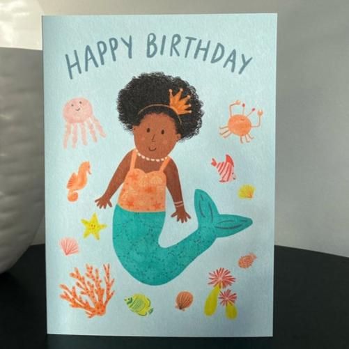 Mermaid Happy Birthday Greeting Card