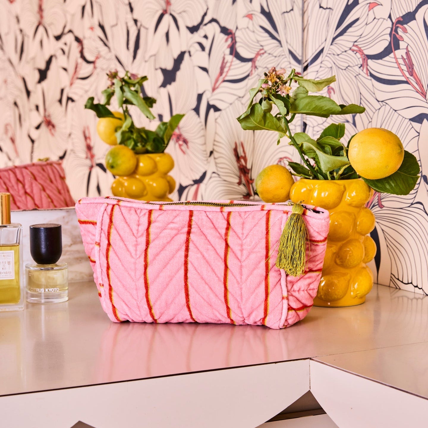 Wategos Soiree Stripe Velvet Toiletry Bag