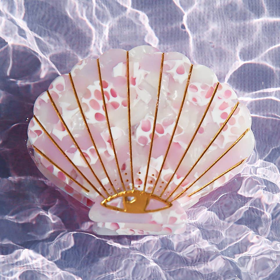 Rose Quartz Shell Clip