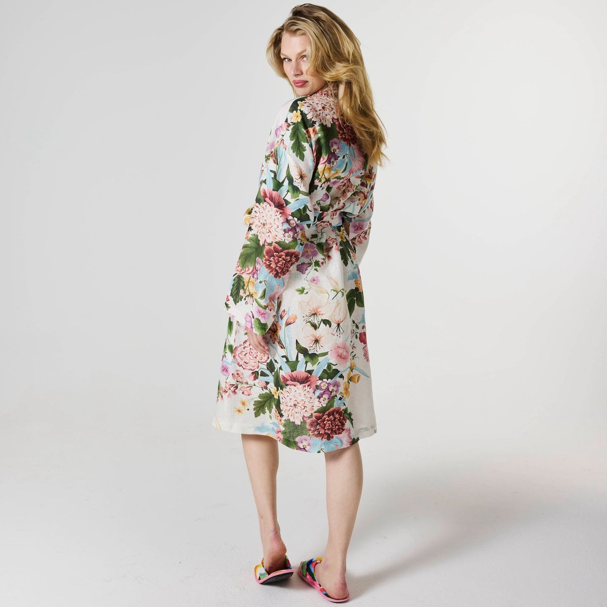 Belle Floral Linen Robe