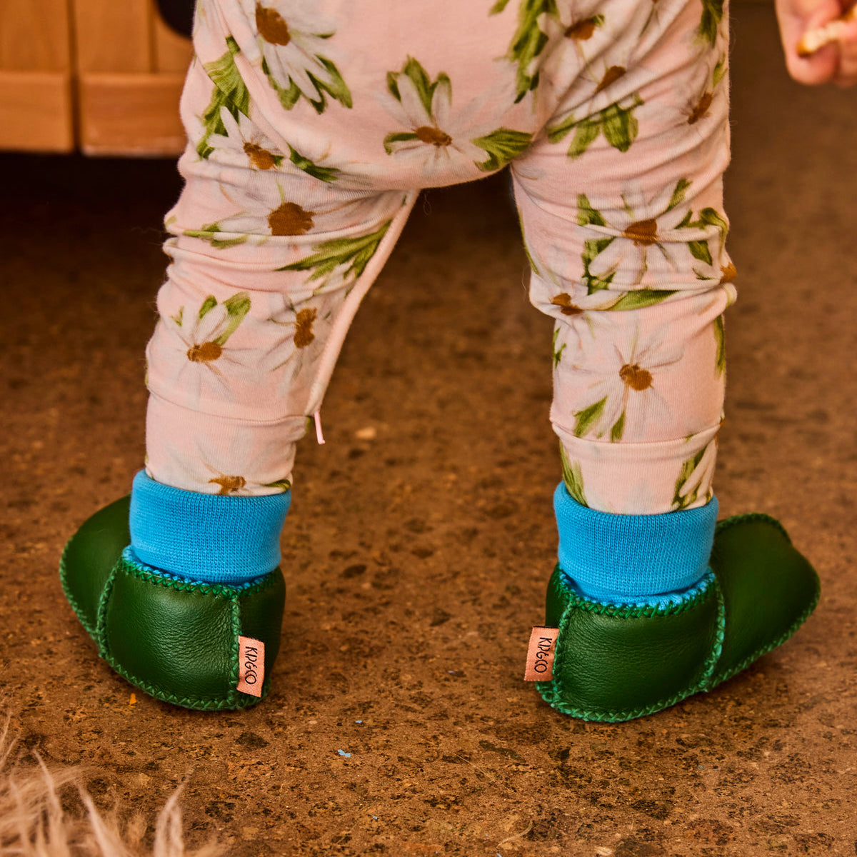 Green Baby Booties