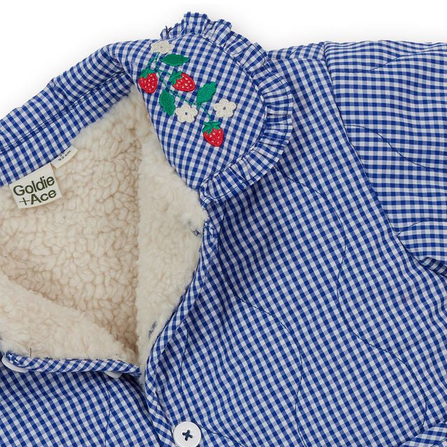 Wild Strawberry Gingham Padded Kids Jacket