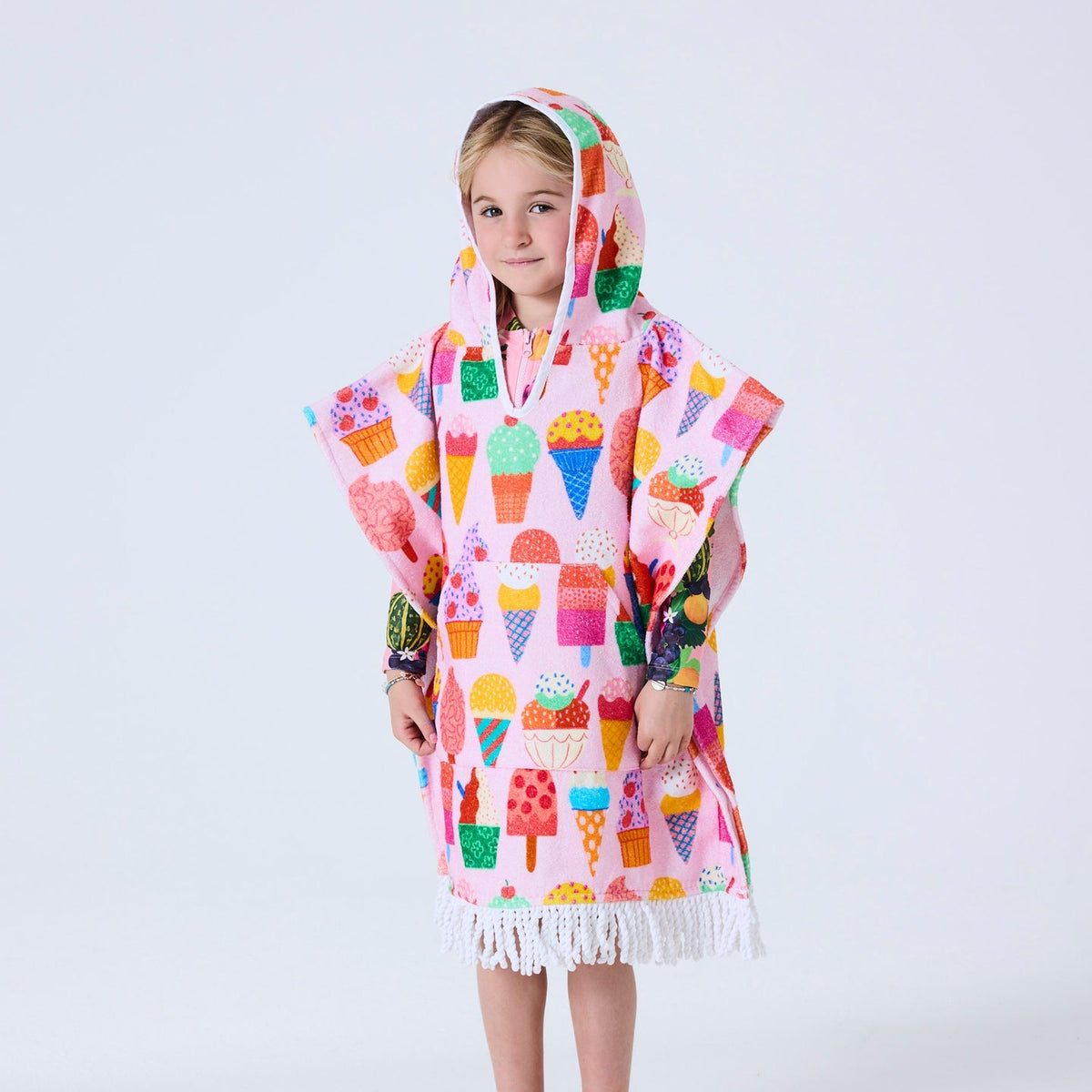 Gelato Printed Kids Terry Poncho