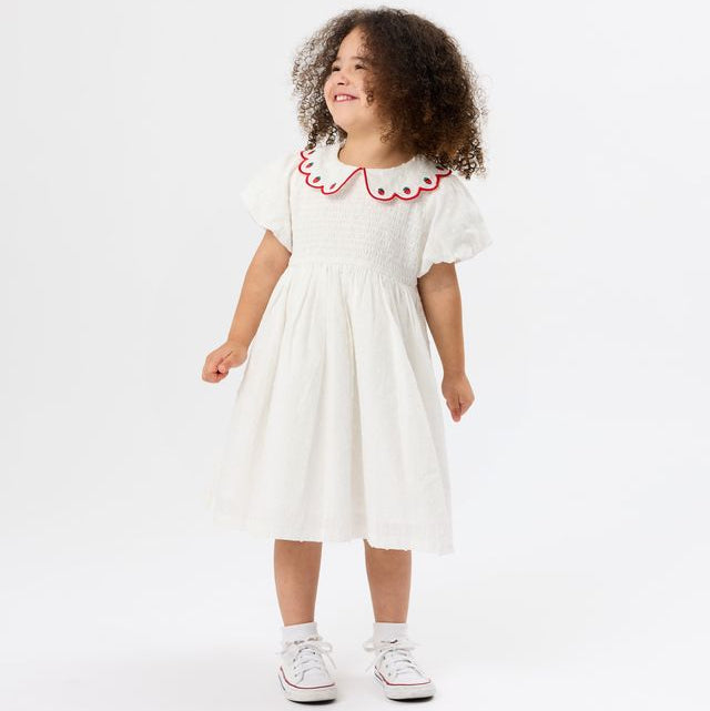 Sweet Strawberry Flo Smocked Kids Dress