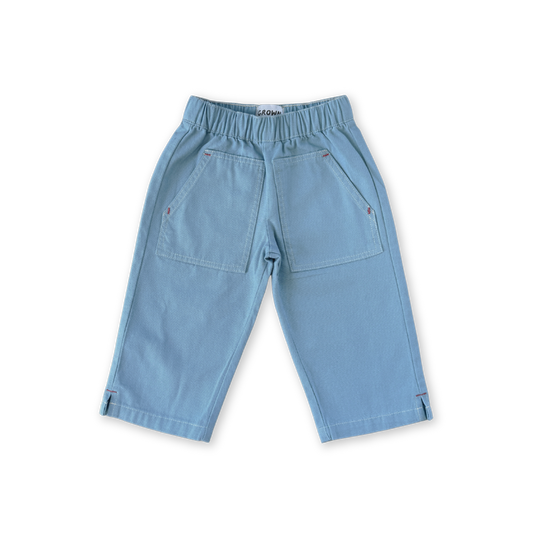 Organic Canvas Duck Egg  Kids Utility Pocket Pant
