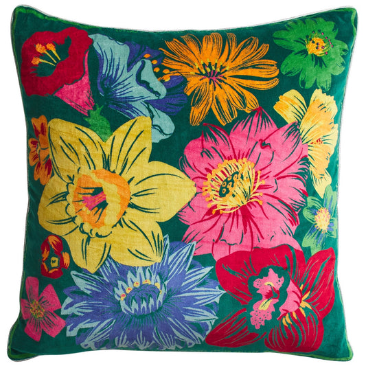 Ines Verdant Velvet Cushion