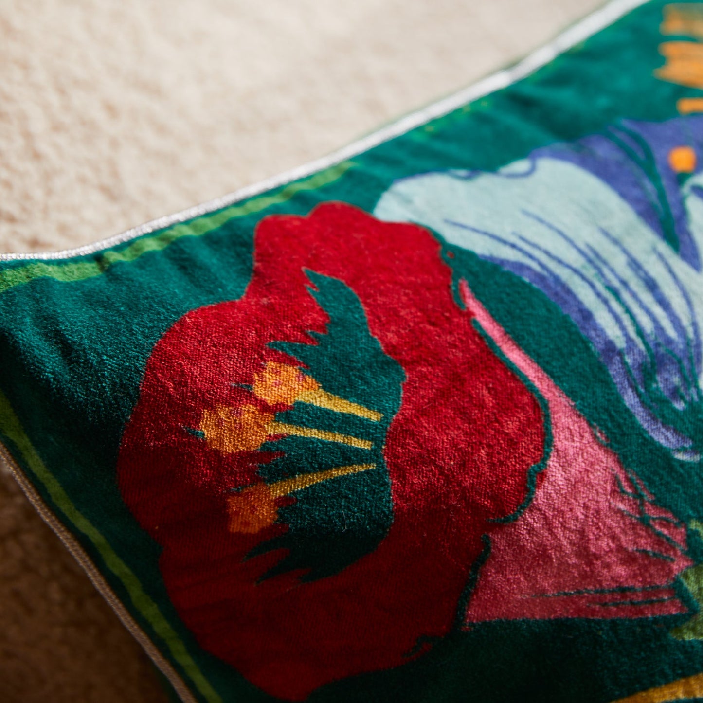 Ines Verdant Velvet Cushion