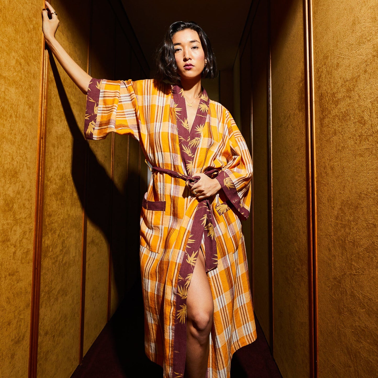 Nicolette Marigold Linen Robe